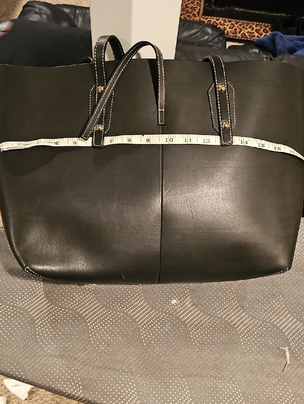 J MCLAUGHLIN Black Leather Tote with Wristlet...LIKE NEW - Picture 9 of 11